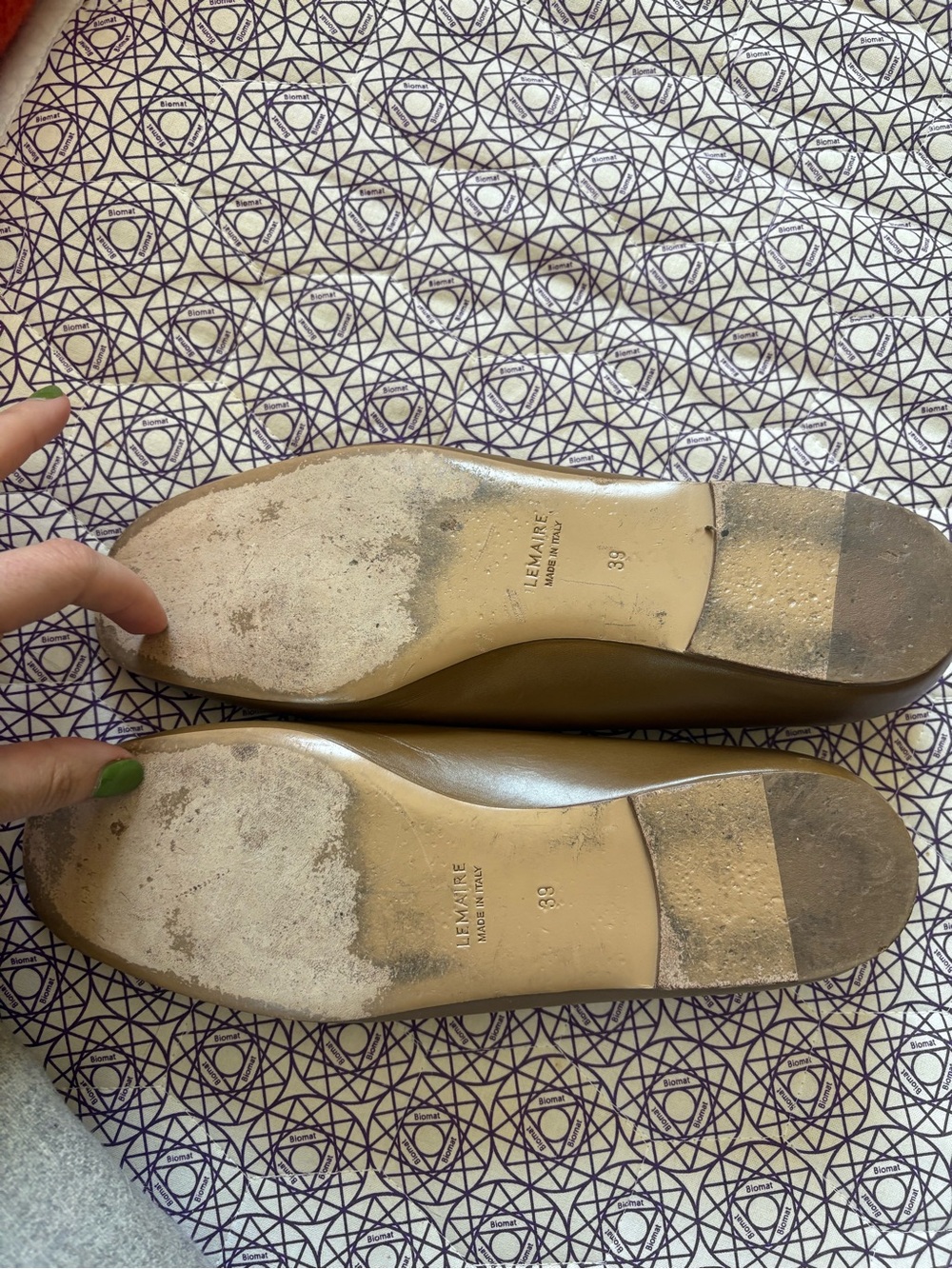 Lemaire Brown Leather Square-Toe Flats - Picture 2 of 7